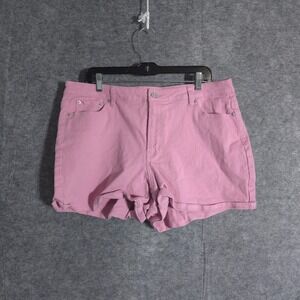 Juicy Couture Pink Jean Shorts Womens Casual Denim Style Size 14 Cotton Solid